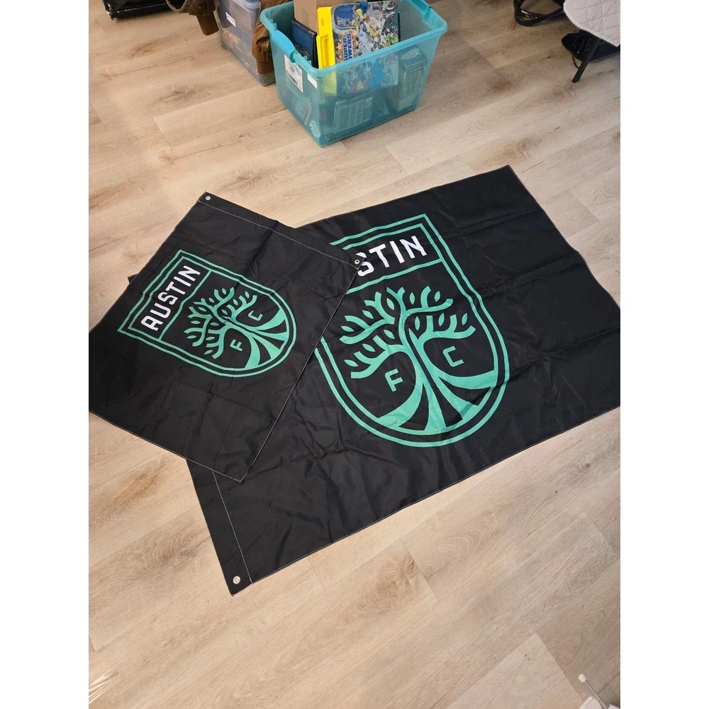 Austin FC Supporter BUndle -New Wool Heritage Banner,Scarf,Pom Beanie Hat,Flags